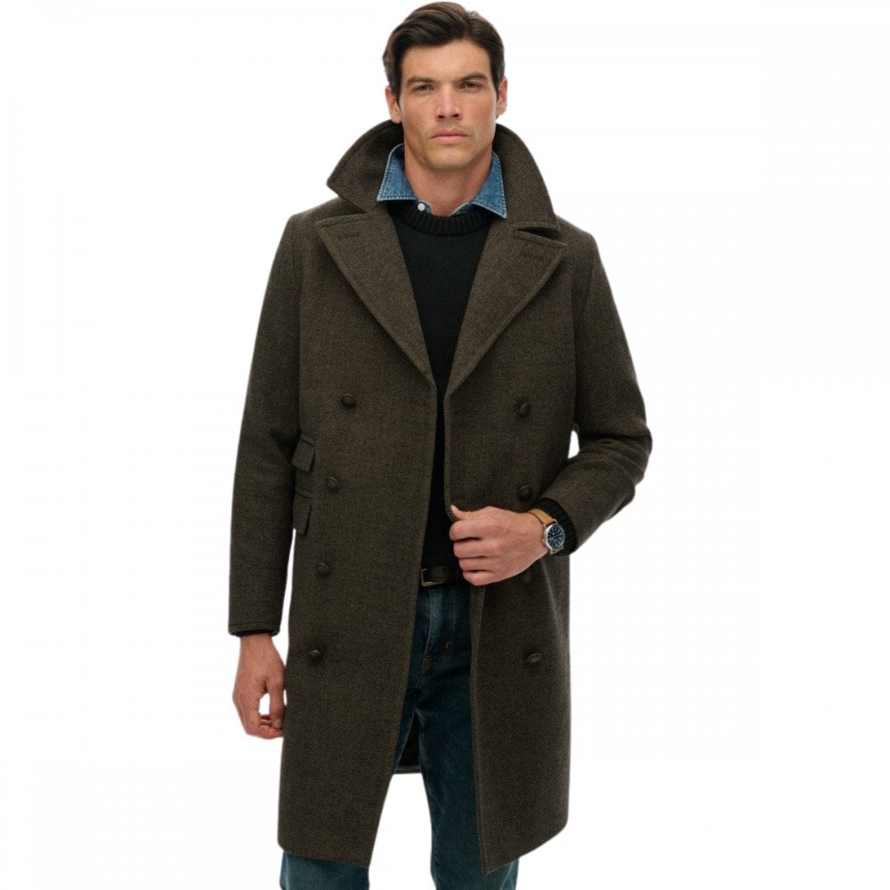 Superdry Merchant Store Wool Blend Long Coat