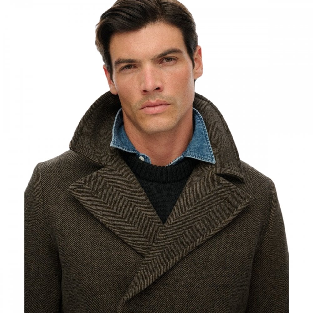 Superdry Merchant Store Wool Blend Long Coat