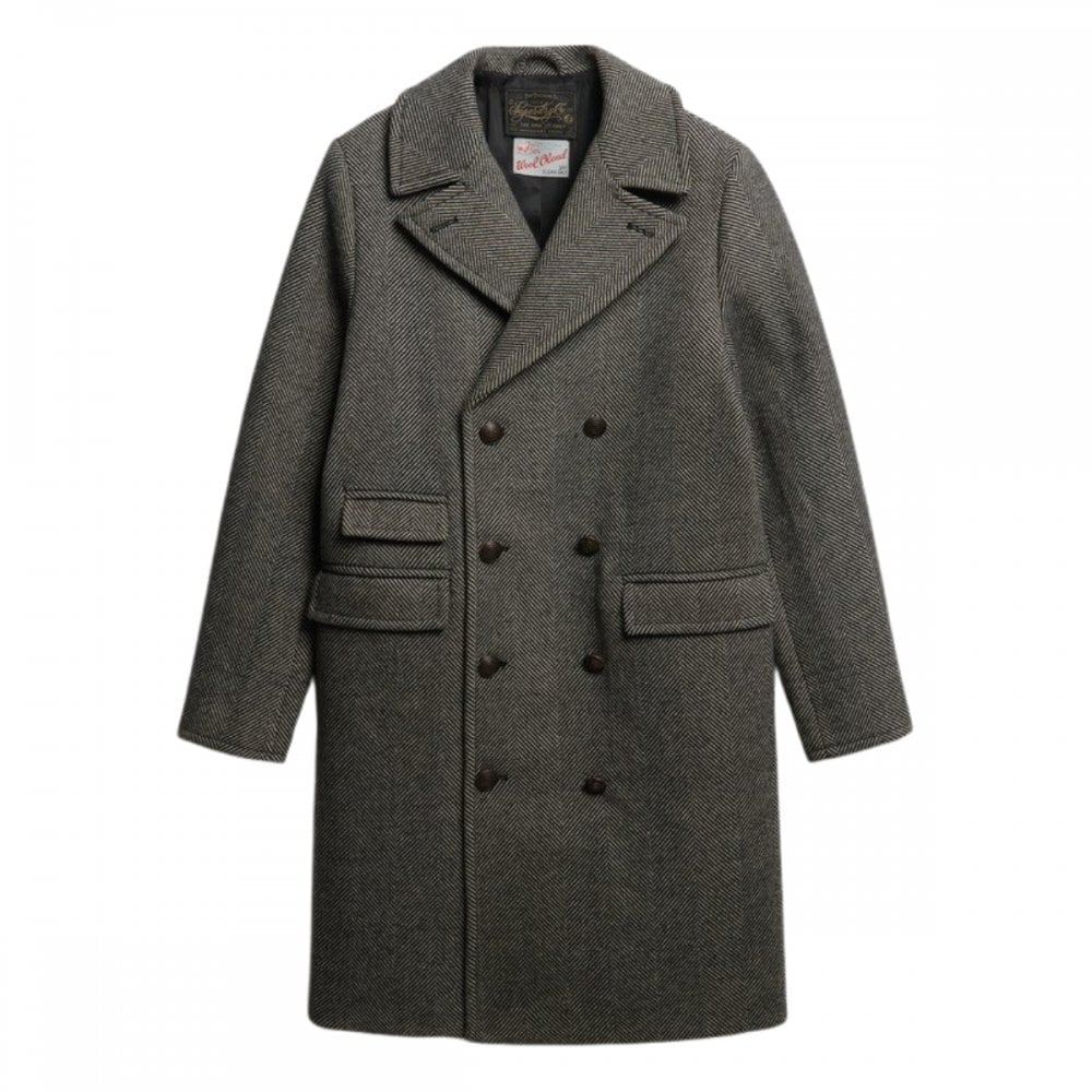 Superdry Merchant Store Wool Blend Long Coat