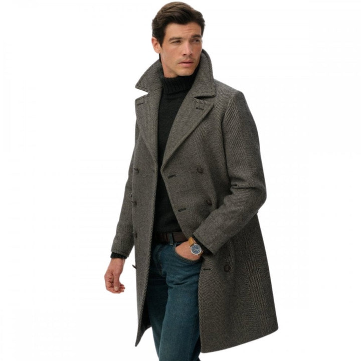 Superdry Merchant Store Wool Blend Long Coat