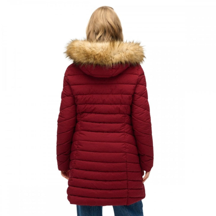 Superdry Fuji Faux Fur Hood Mid Length