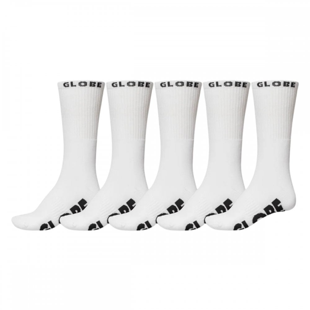 Globe Whiteout Hi Crew Sock 5 Pack