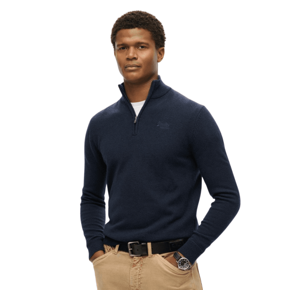 Superdry Essential Embroidered Knitted Half Zip Jumper