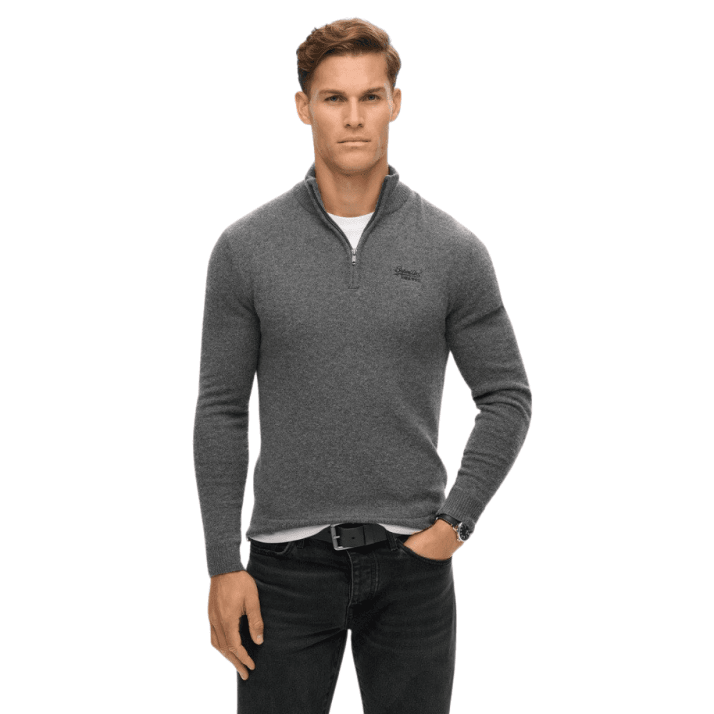 Superdry Essential Embroidered Knitted Half Zip Jumper