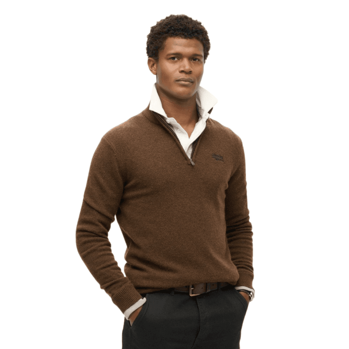 Superdry Essential Embroidered Knitted Half Zip Jumper