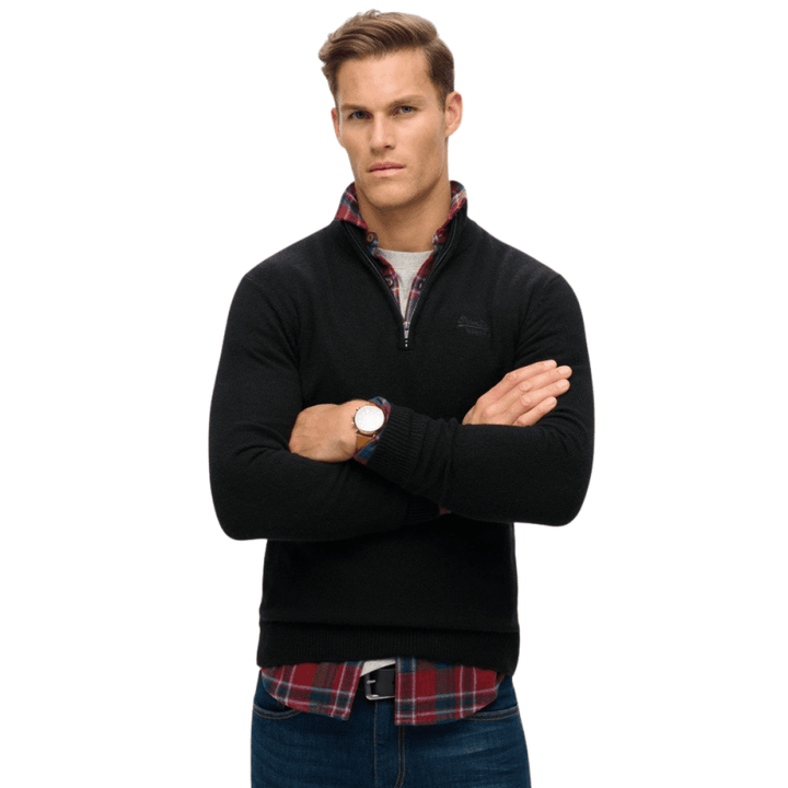 Superdry Essential Embroidered Knitted Half Zip Jumper