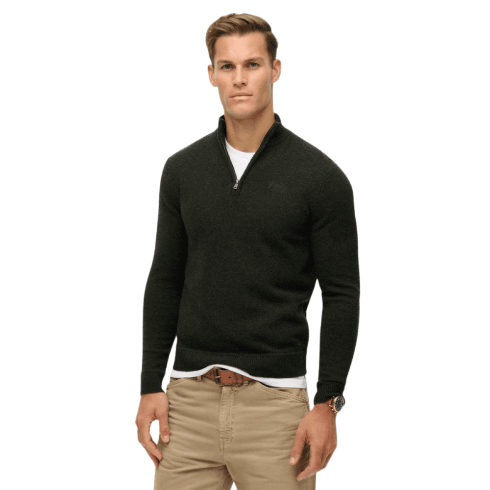 Superdry Essential Embroidered Knitted Half Zip Jumper