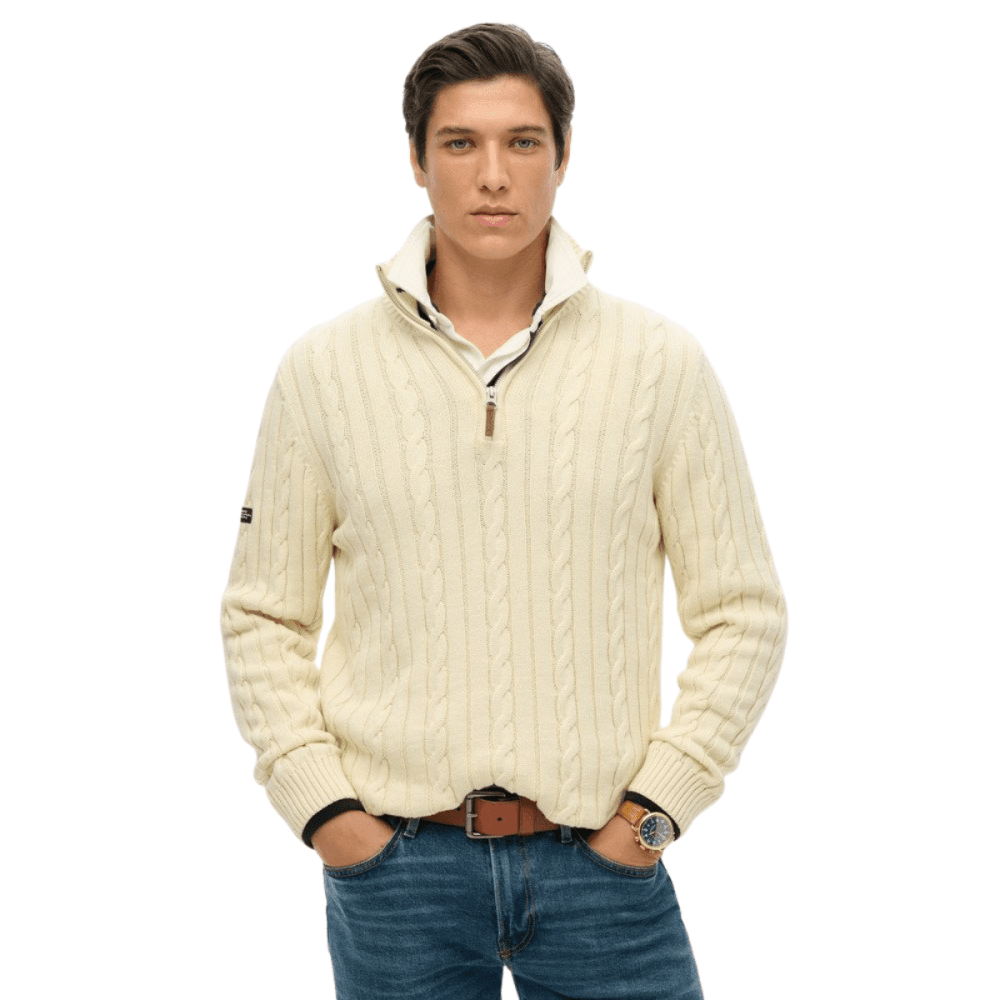 Superdry Organic Cotton Classic Cable Half-Zip Jumper