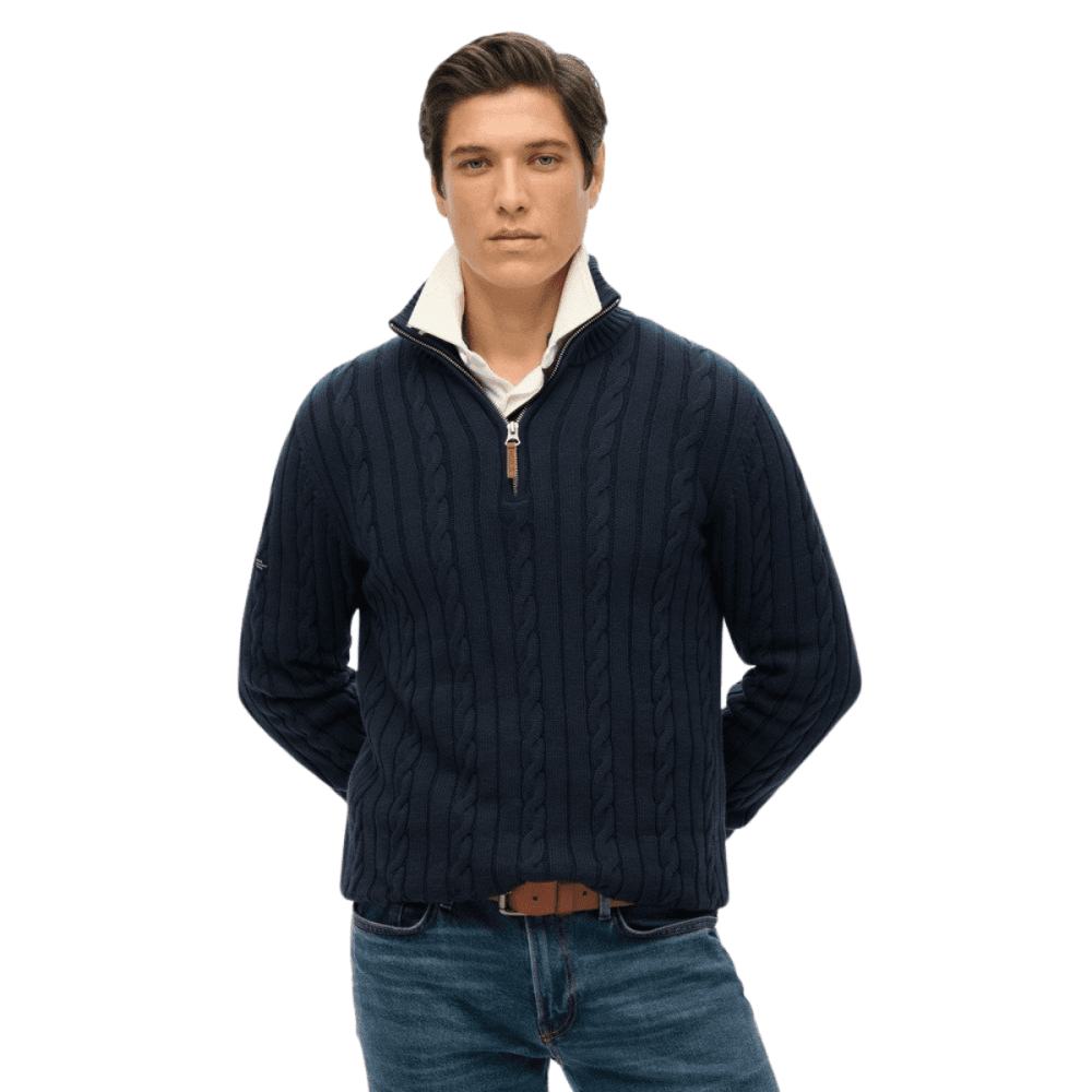Superdry Organic Cotton Classic Cable Half-Zip Jumper