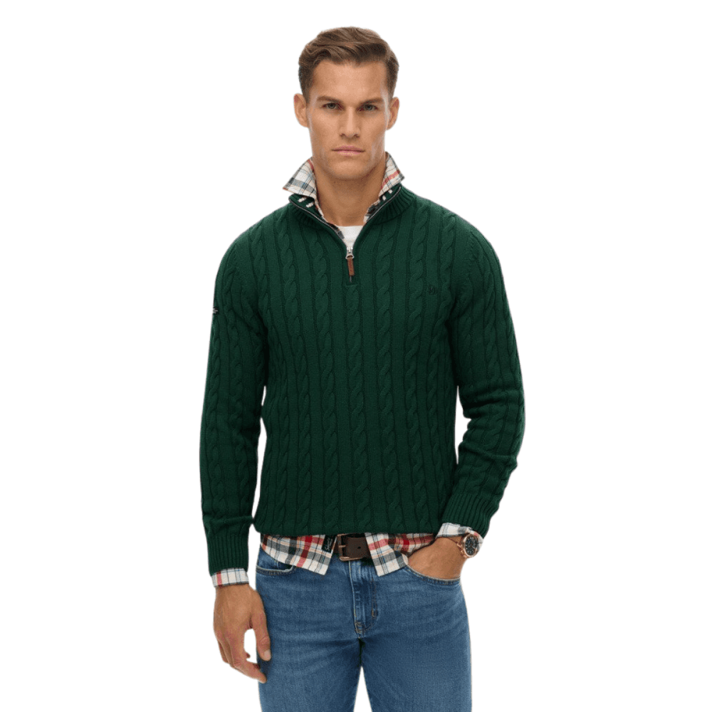Superdry Organic Cotton Classic Cable Half-Zip Jumper