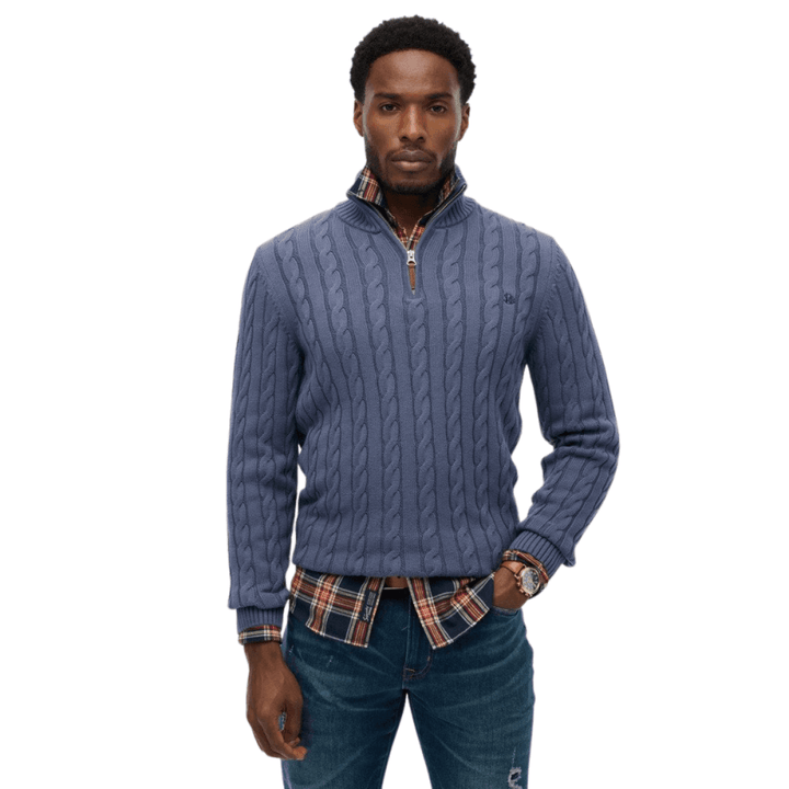 Superdry Organic Cotton Classic Cable Half-Zip Jumper