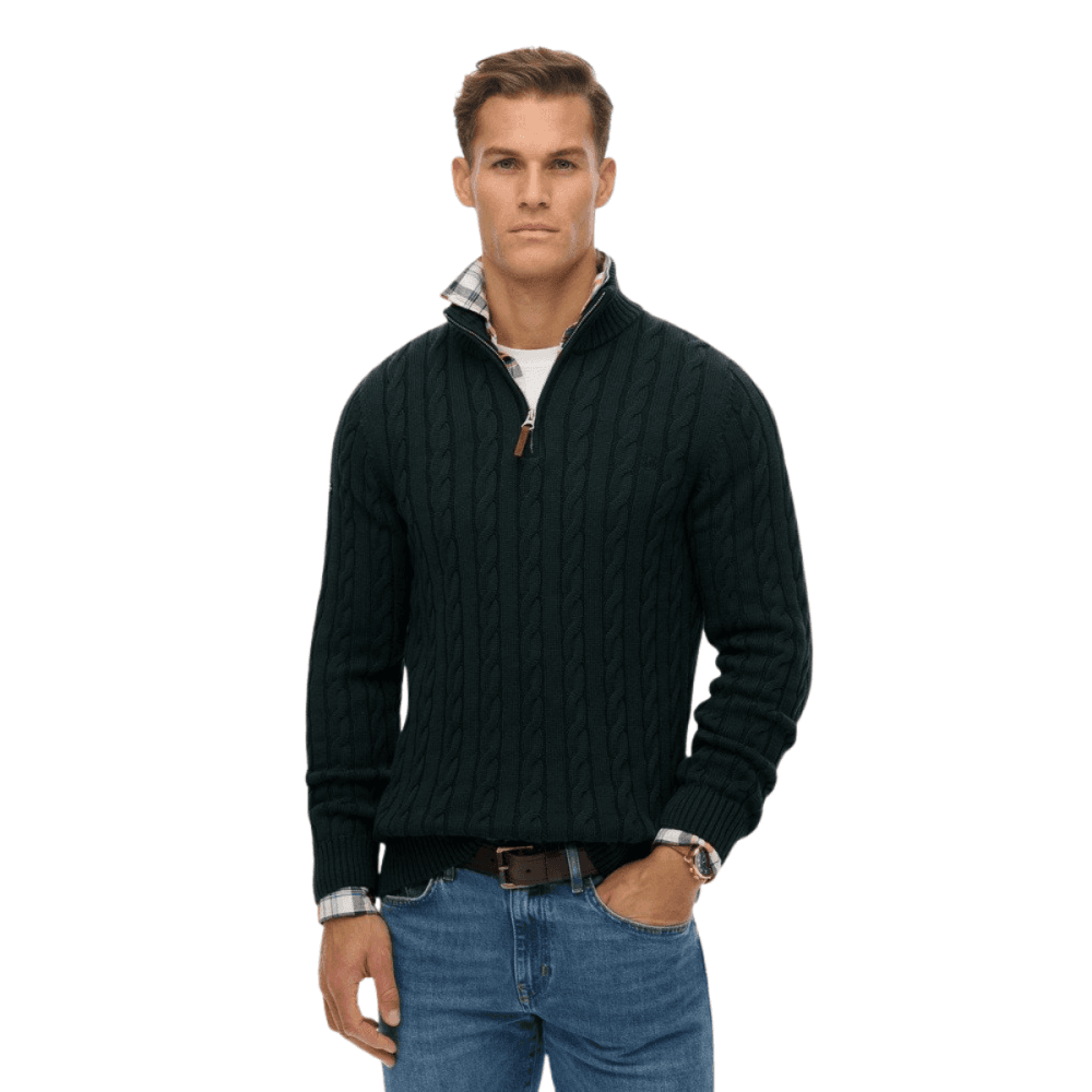 Superdry Organic Cotton Classic Cable Half-Zip Jumper