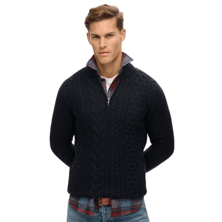 Superdry Jacob Cable Knit Half Zip Jumper