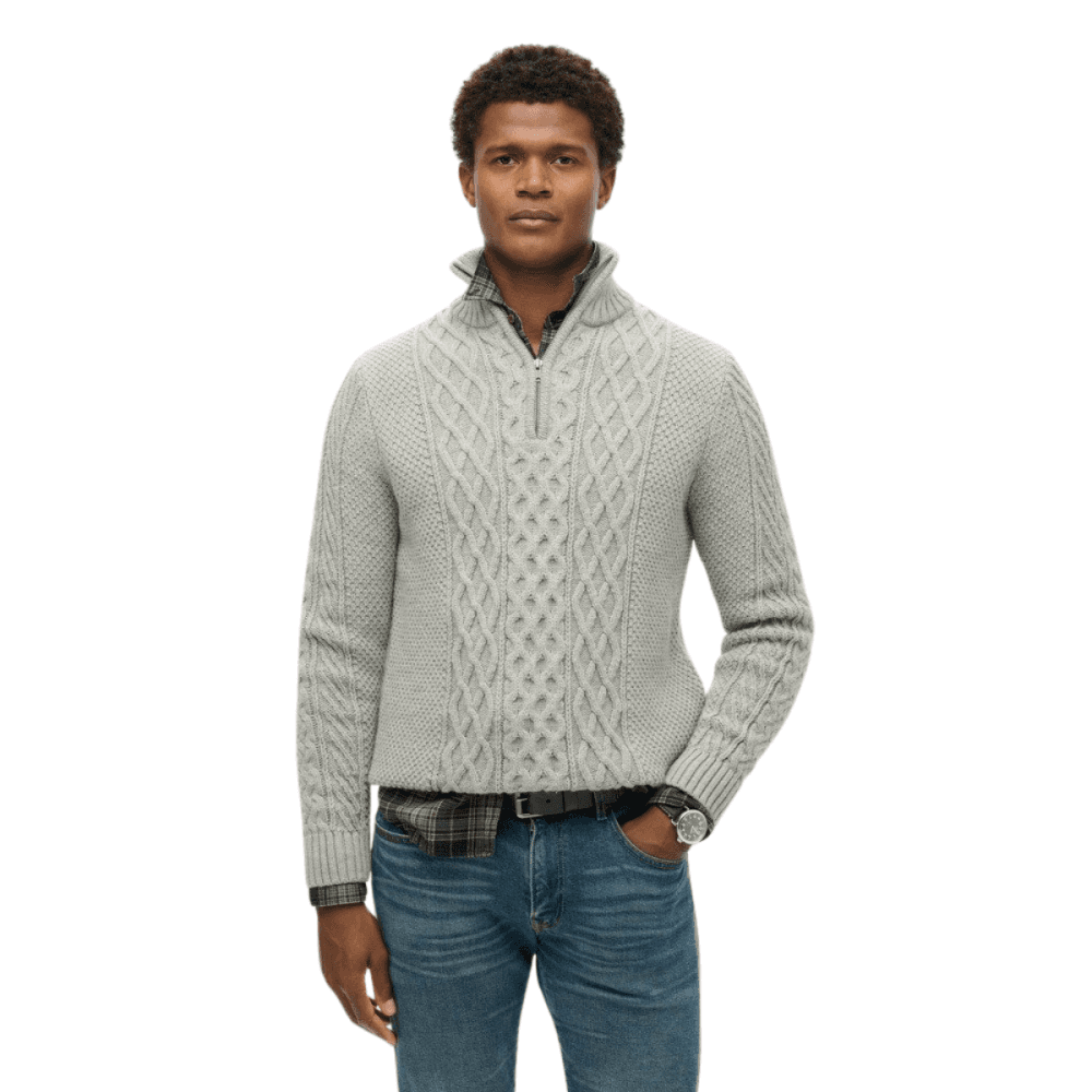 Superdry Jacob Cable Knit Half Zip Jumper