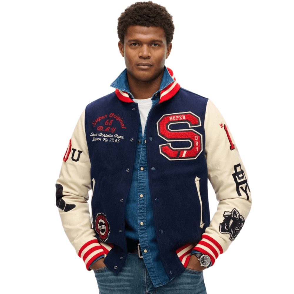 Superdry College Varsity Patched Bomber Jacket