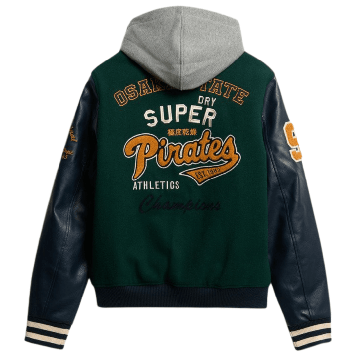 Superdry Hooded College Patched Bomber Jacket