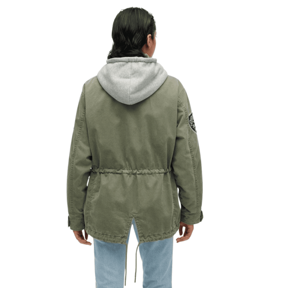 Superdry Womens Jersey Hooded Emb Military Jacket