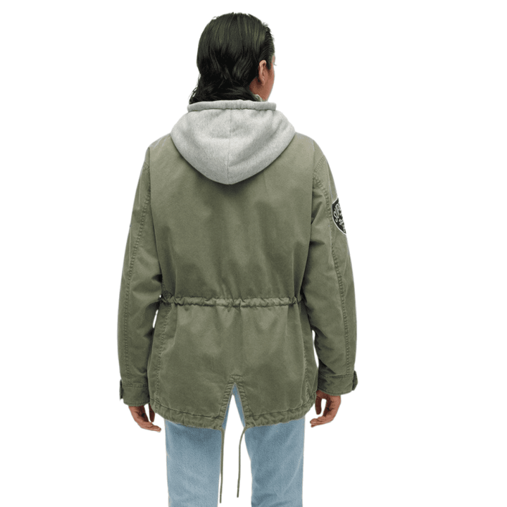 Superdry Womens Jersey Hooded Emb Military Jacket