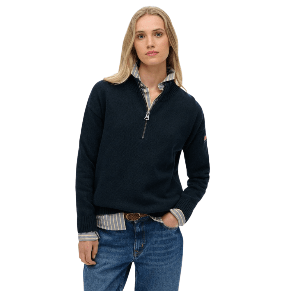 Superdry Slouchy Knitted Half Zip Jumper