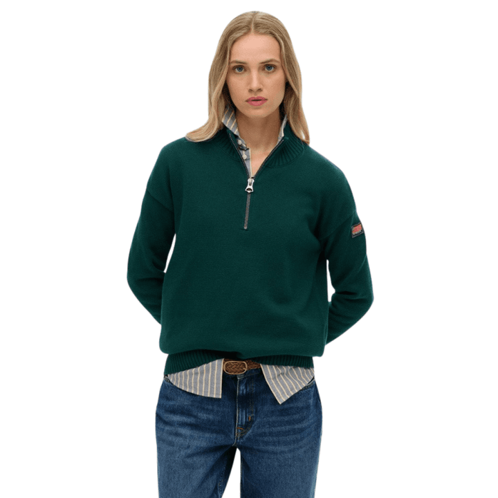 Superdry Slouchy Knitted Half Zip Jumper
