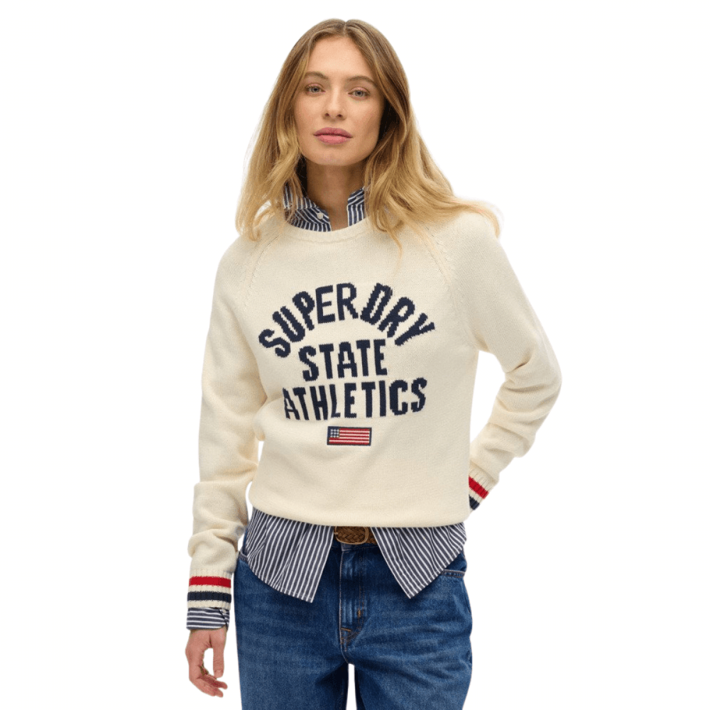 Superdry Slouchy Intarsia Graphic Knitted Jumper