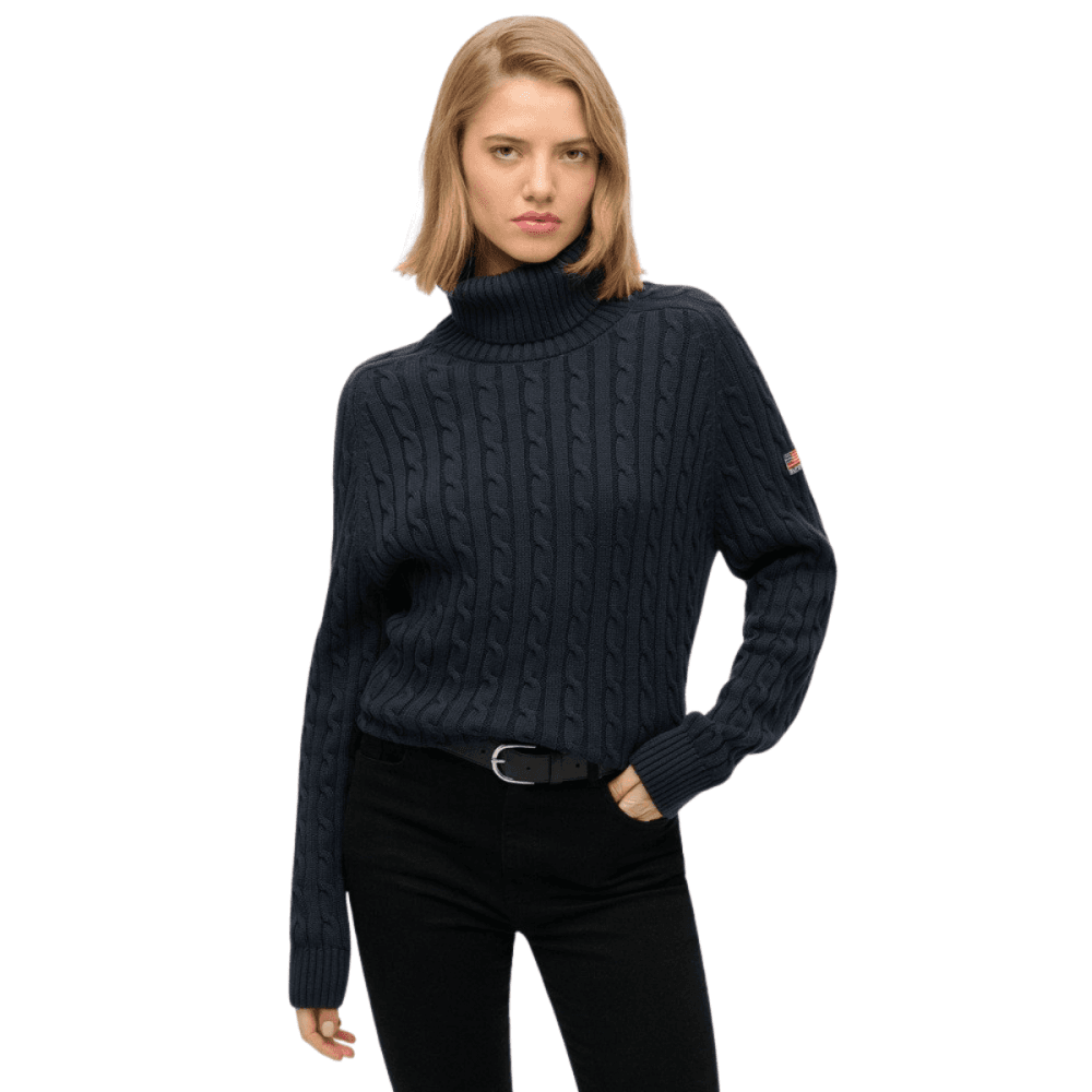 Superdry Slouchy Cable Roll Neck Jumper