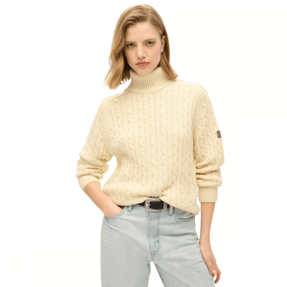 Superdry Slouchy Cable Roll Neck Jumper