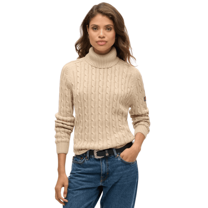 Superdry Slouchy Cable Roll Neck Jumper
