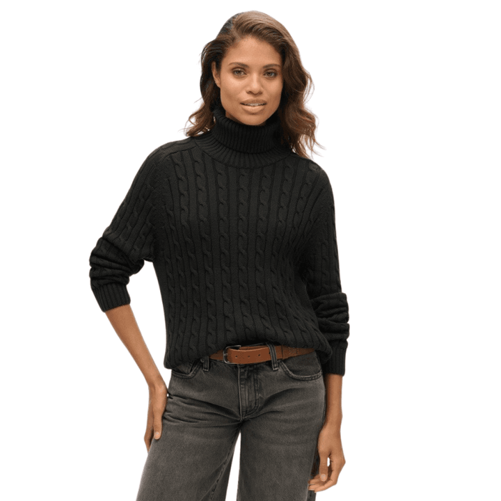 Superdry Slouchy Cable Roll Neck Jumper