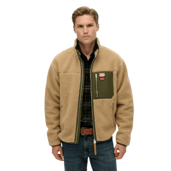 Superdry Vintage Retro Borg Fleece Jacket