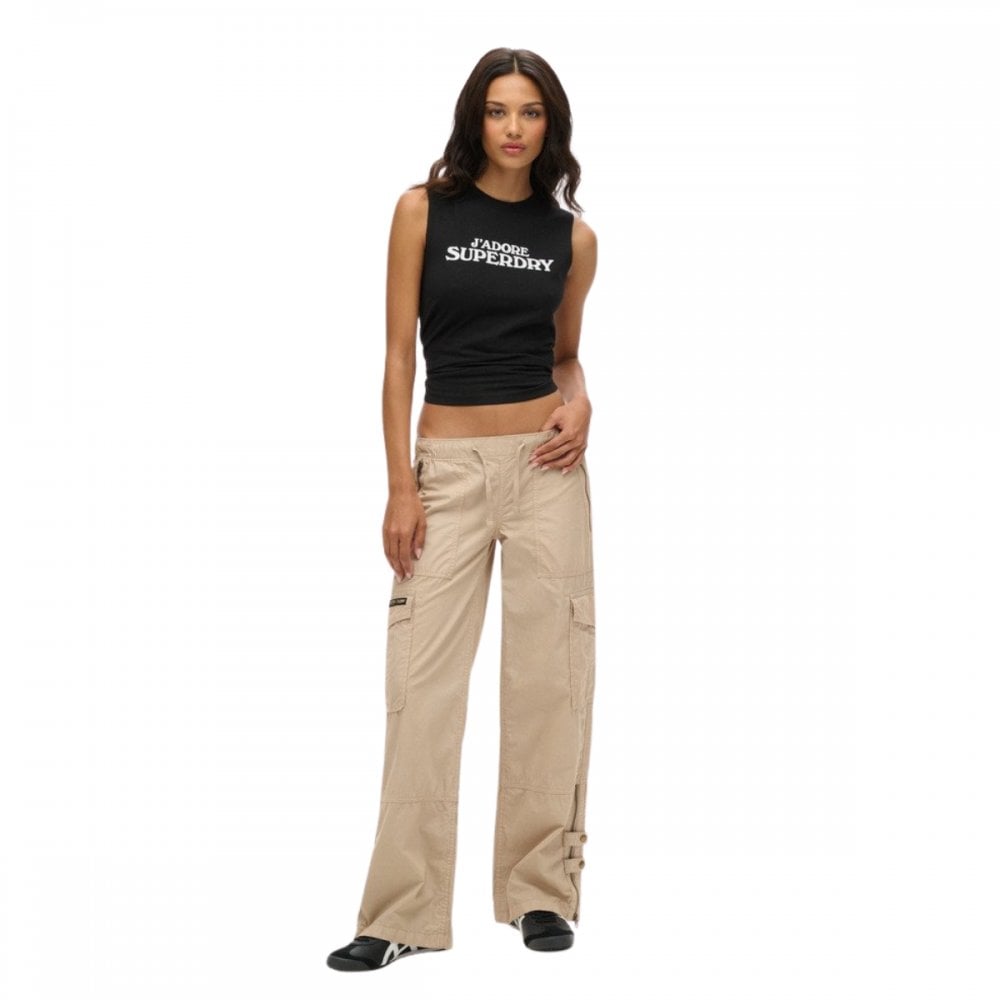 Superdry Low Rise Wide Leg Cargo Pants