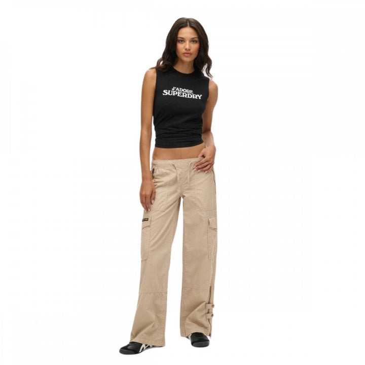 Superdry Low Rise Wide Leg Cargo Pants