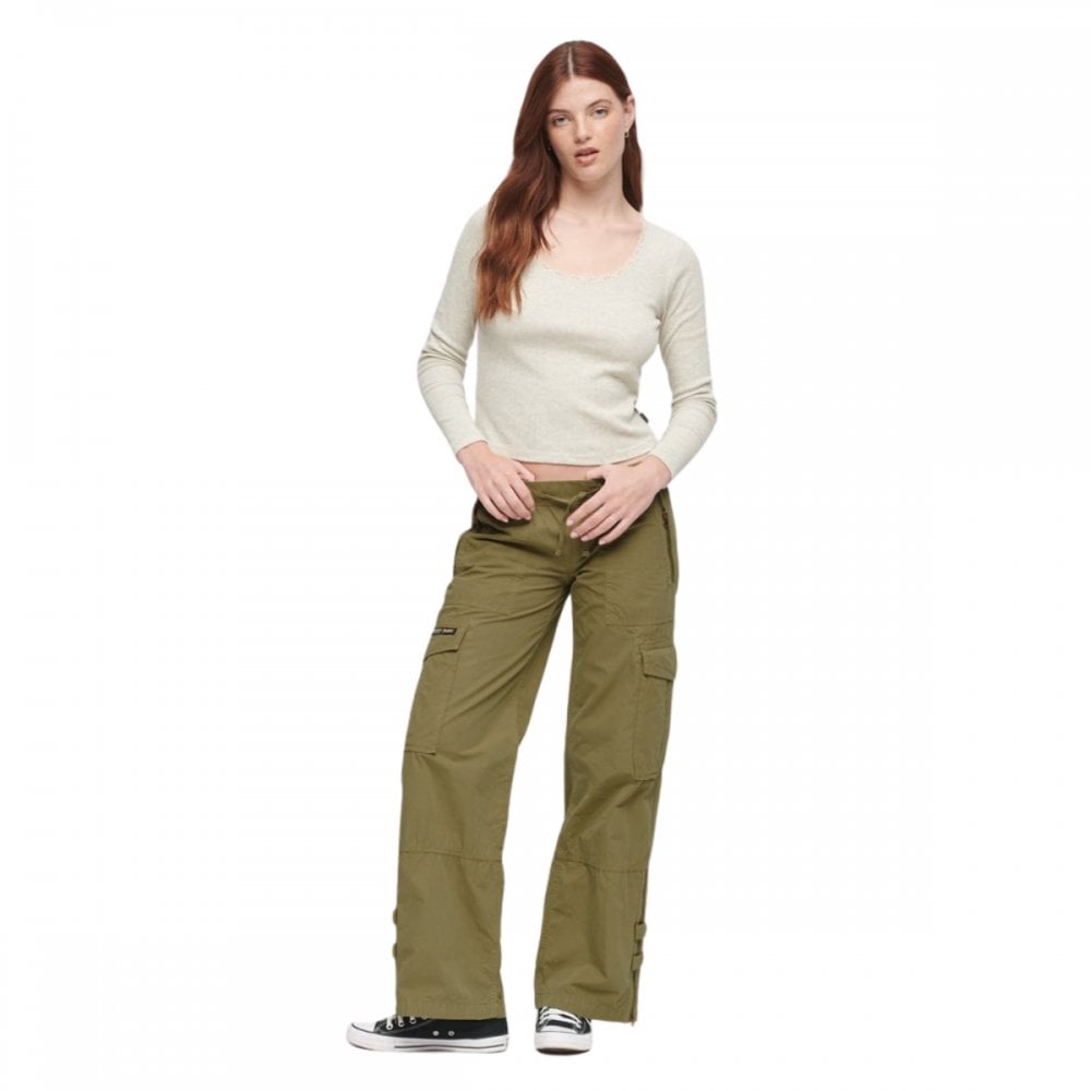 Superdry Low Rise Wide Leg Cargo Pants