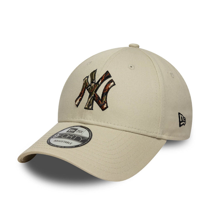 New Era New York Yankees MLB Outline Camo Cream 9FORTY Cap