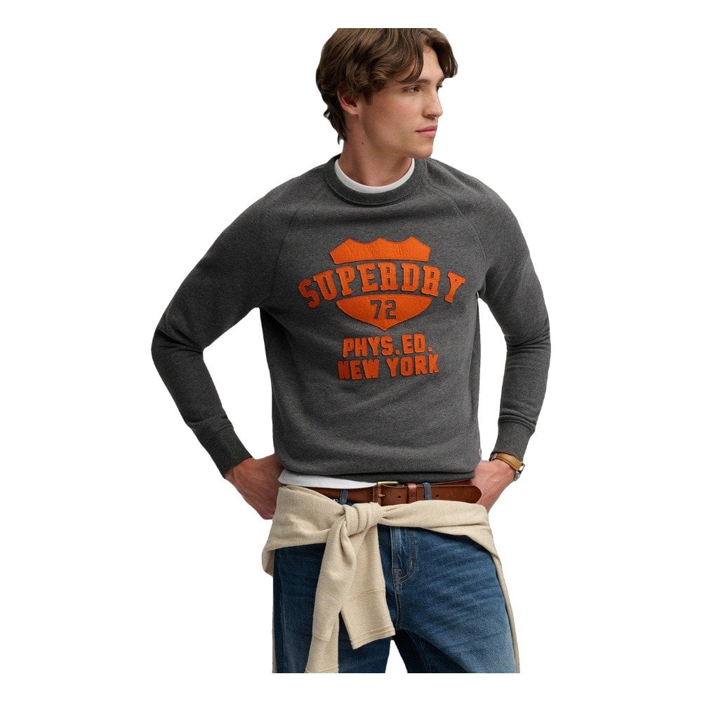 Superdry Athletic Felt Applique Crew Neck Sweatshirt