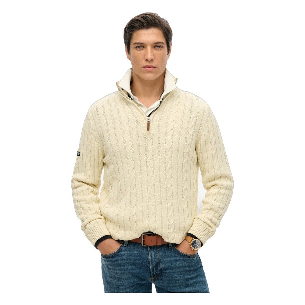 Superdry Preppy Cotton Cable Half Zip Jumper